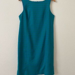 J Crew Sheath Career dress in Blue Green Gingham